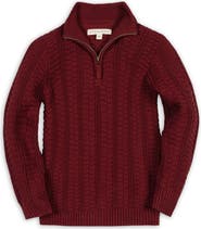 Hope & Henry Kids' Organic Half Zip Cable Pullover Sweater