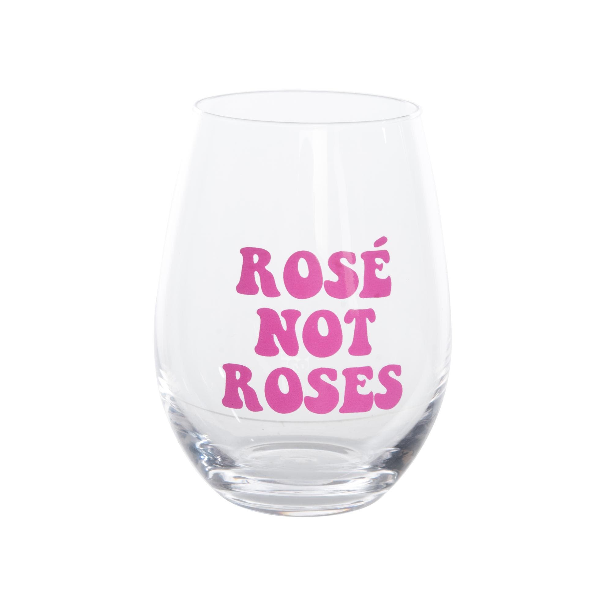 Totalee Gift Rose Not Roses Wine Glass W/ Stopper Set Of 2 Glass Clear 18 oz In Transparent