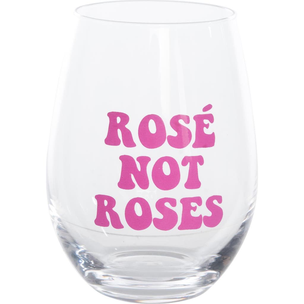 Totalee Gift Rose Not Roses Wine Glass W/ Stopper Set Of 2 Glass Clear 18 oz In Transparent
