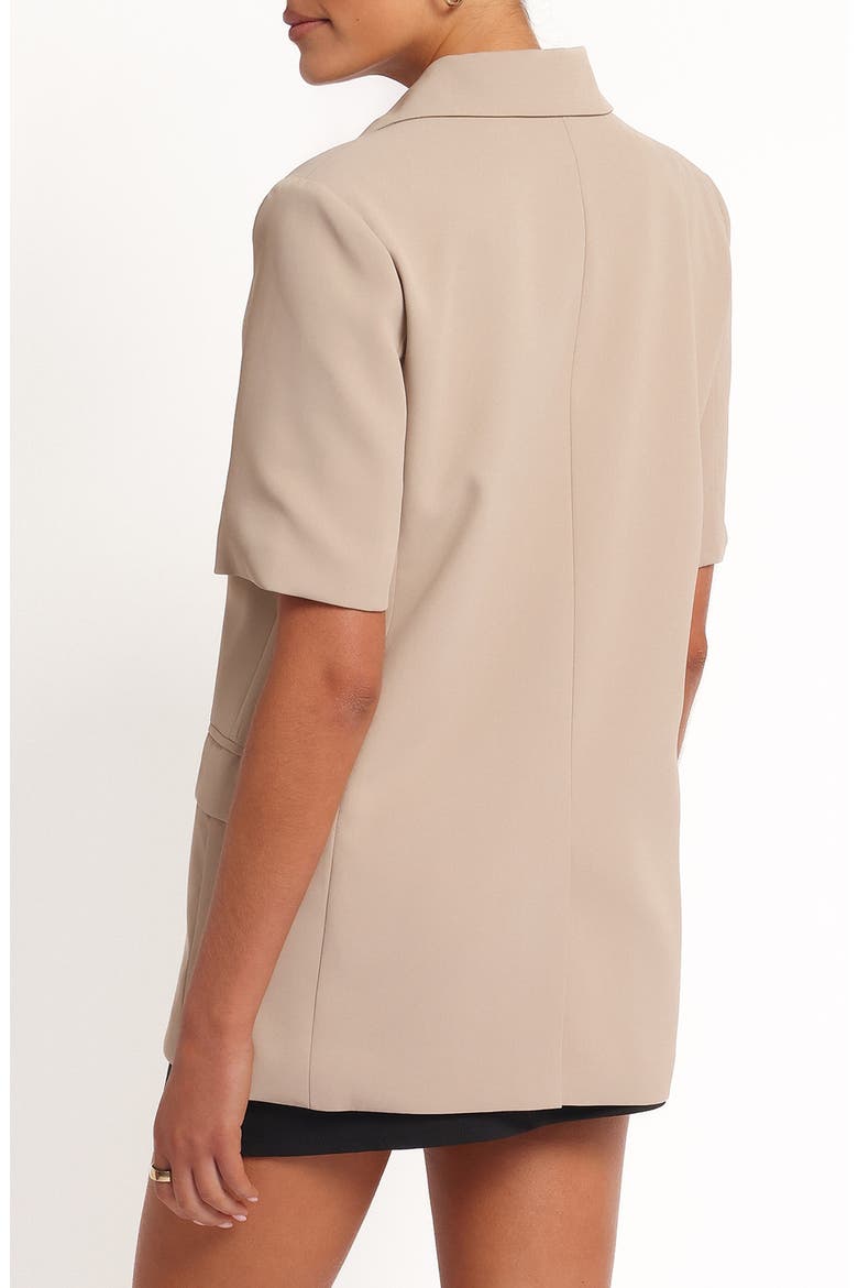 Nora Short Sleeve Blazer, Alternate, color, BEIGE