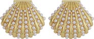 Panacea Faux Pearl Accent Shell Earrings