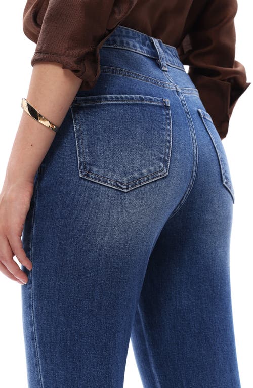 Bayeas Cuffed High Waist Ankle Flare Jeans In Blue