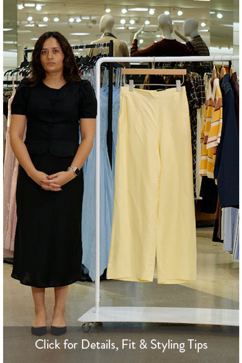 Pull-On Linen Blend Straight Leg Pants video