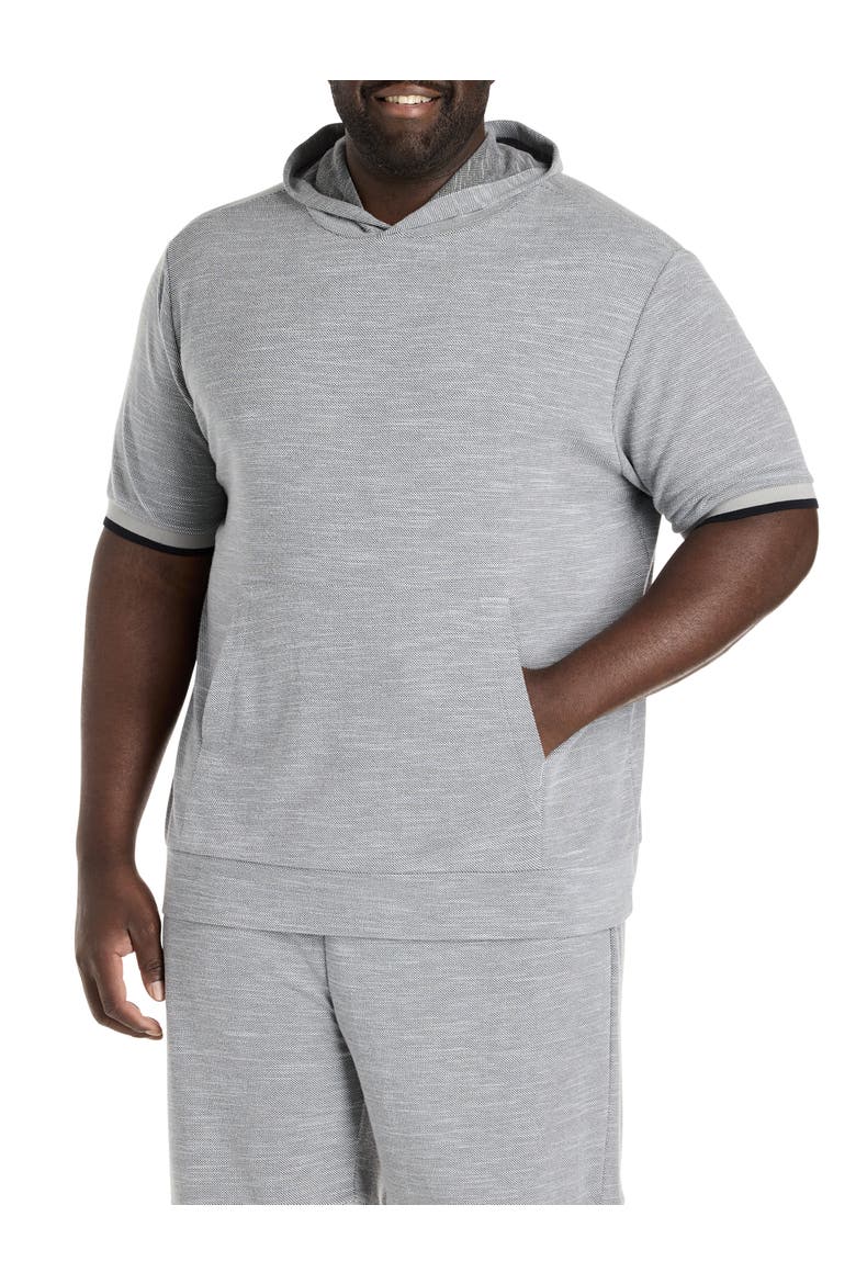 Big & Tall Textured Hoodie, Main, color, HIGH RISE GREY