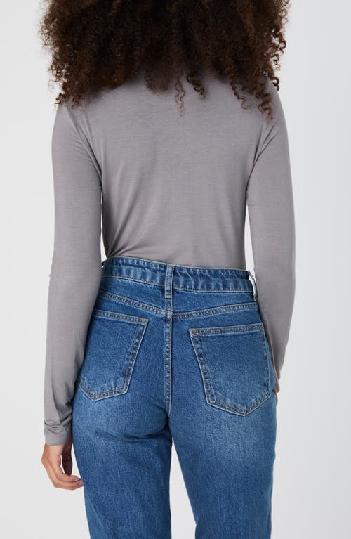 French Connection Long Sleeve Top In Dove Grey Melange