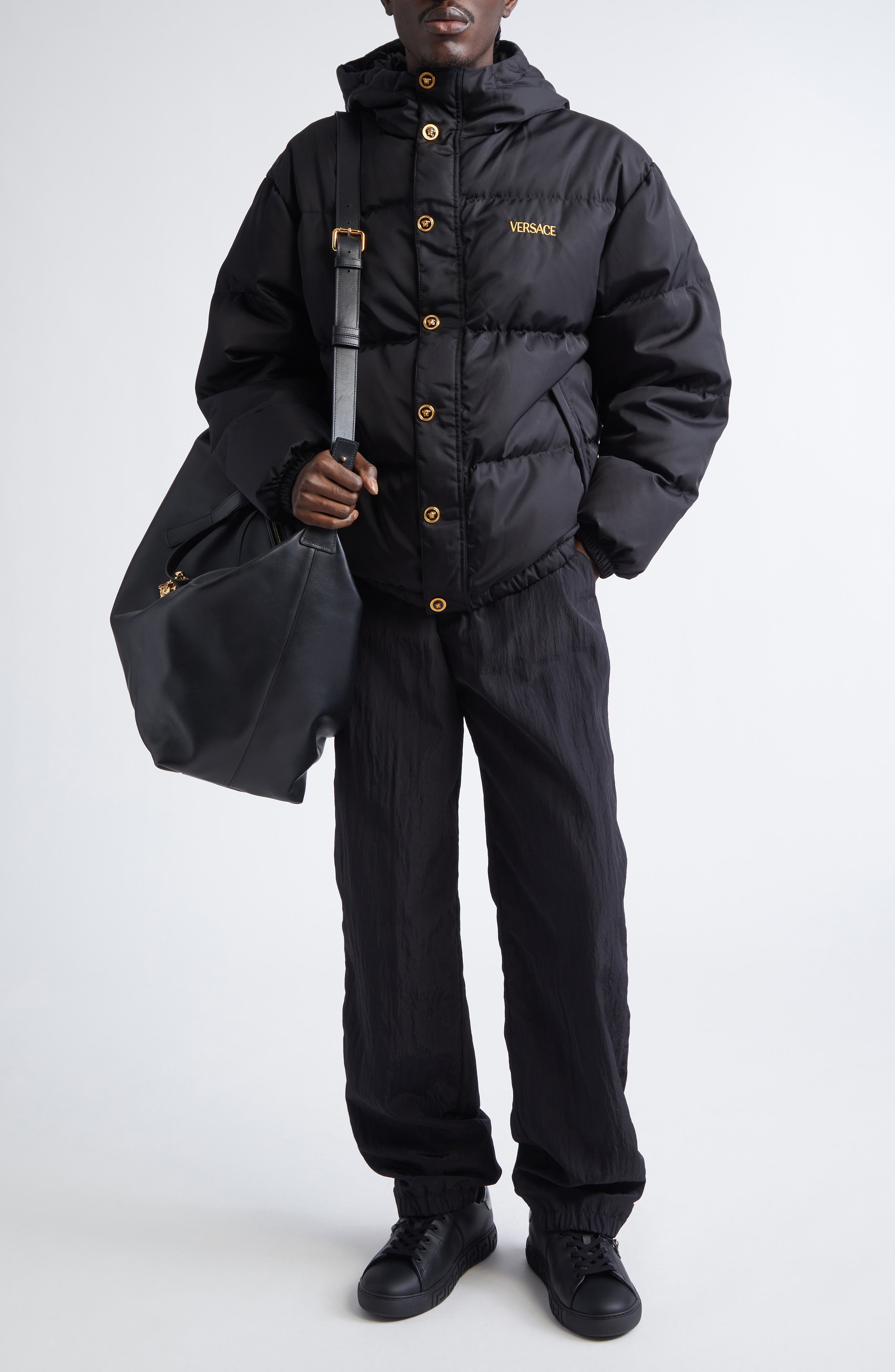 Medusa Logo Embroidered Down Puffer Jacket - image 2