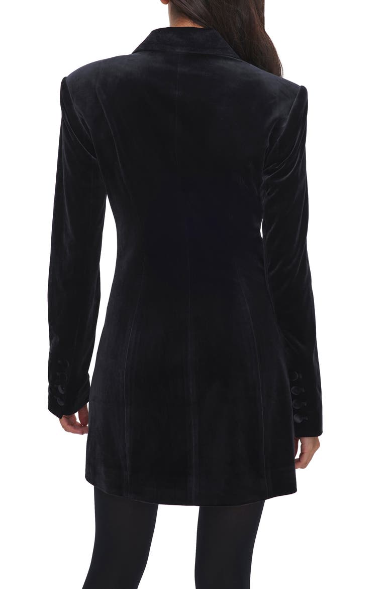 Executive Long Sleeve Velvet Blazer Dress, Alternate, color, BLACK001