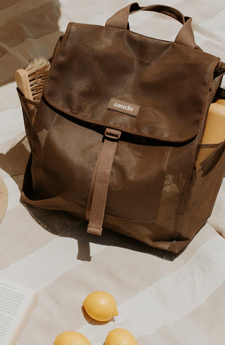 Sande Beach Hauler Mesh Backpack, Alternate, color, Espresso