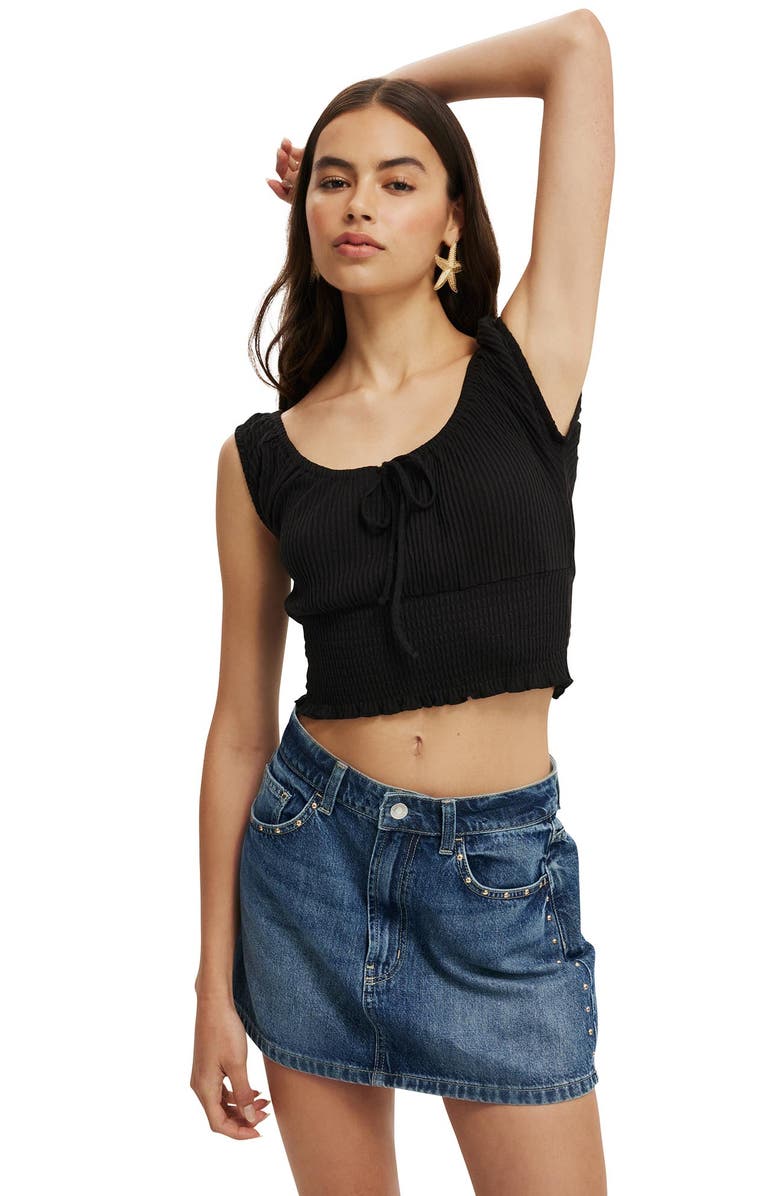 Cotton On Women's Chloe Shirred Short Sleeve Top, Main, color,