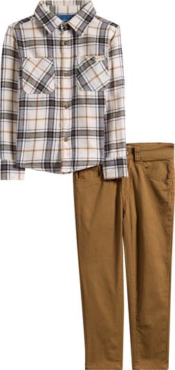 Kids' Flannel Shirt & Twill Pants Set