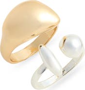 Open Edit Set of 2 Polished Orb Rings