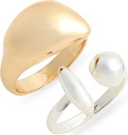 Open Edit Set of 2 Polished Orb Rings