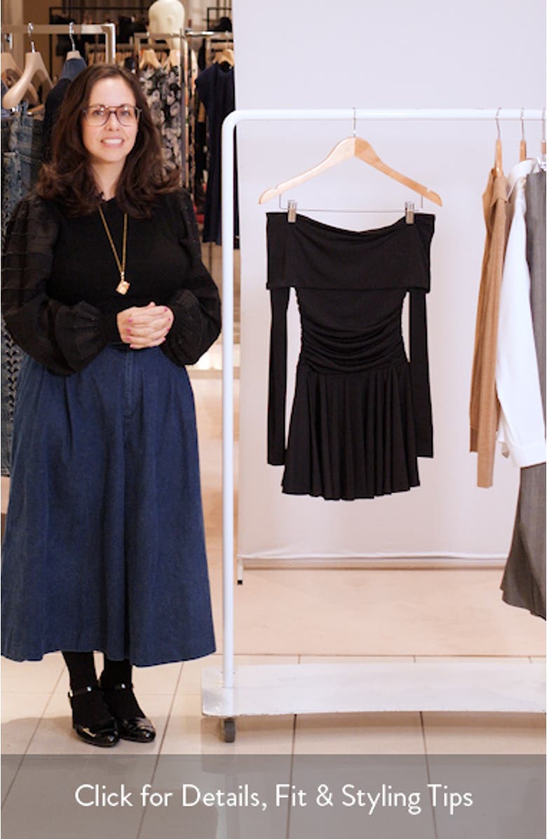 Messina Off the Shoulder Long Sleeve Minidress, sales video thumbnail