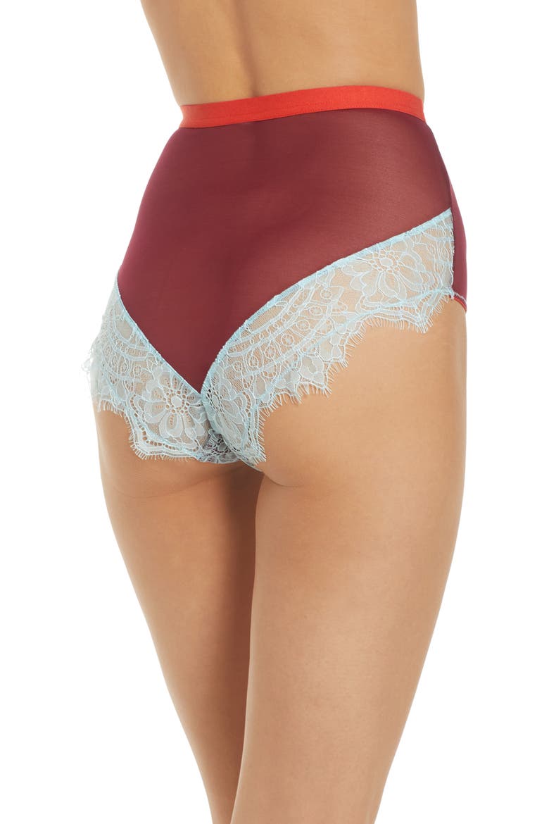 Fern High Waist Panties, Alternate, color, OXBLOOD