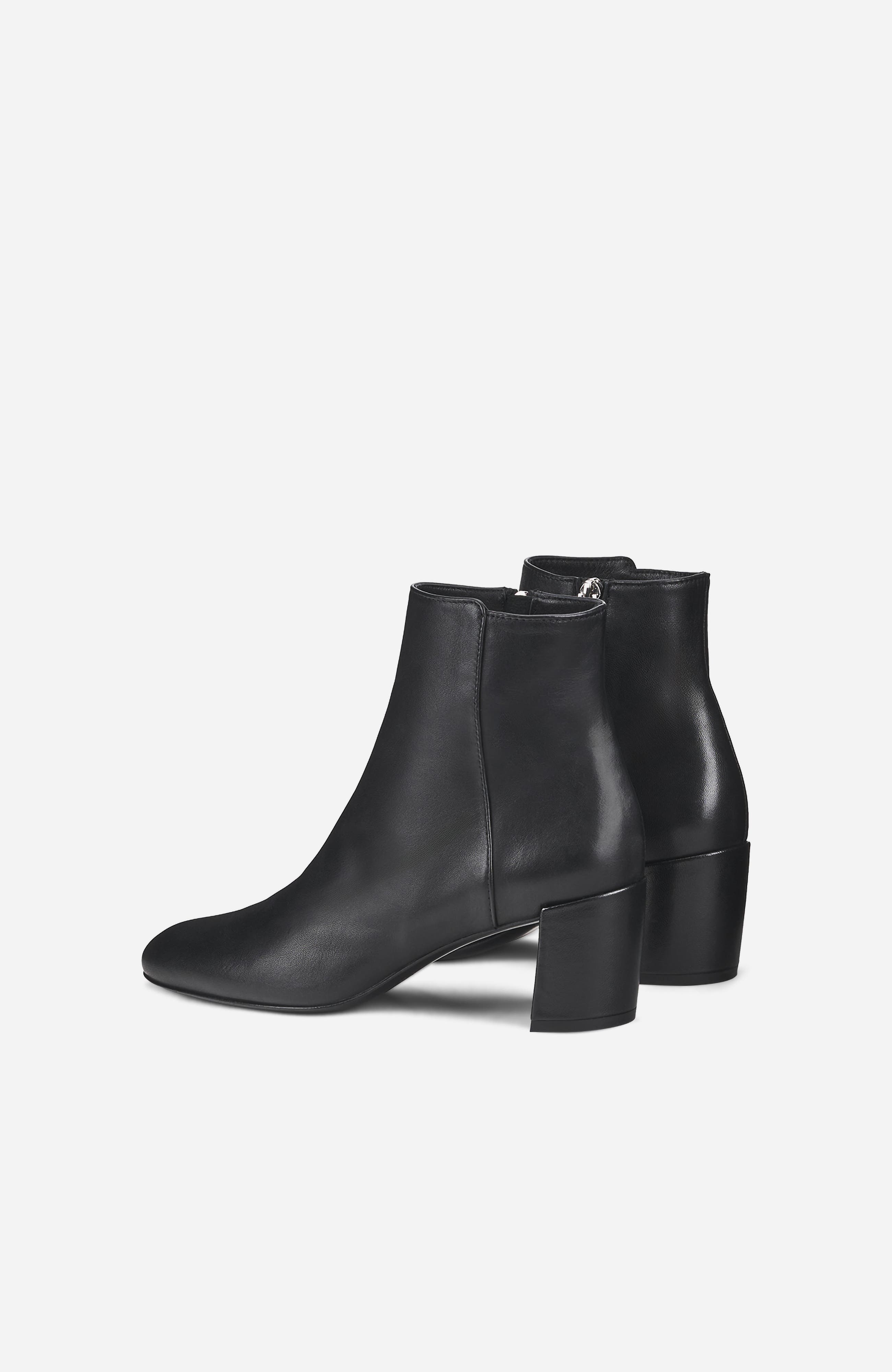 Lynn Bootie Heeled Leather Ankle Boot, Alternate, color, Black Nappa
