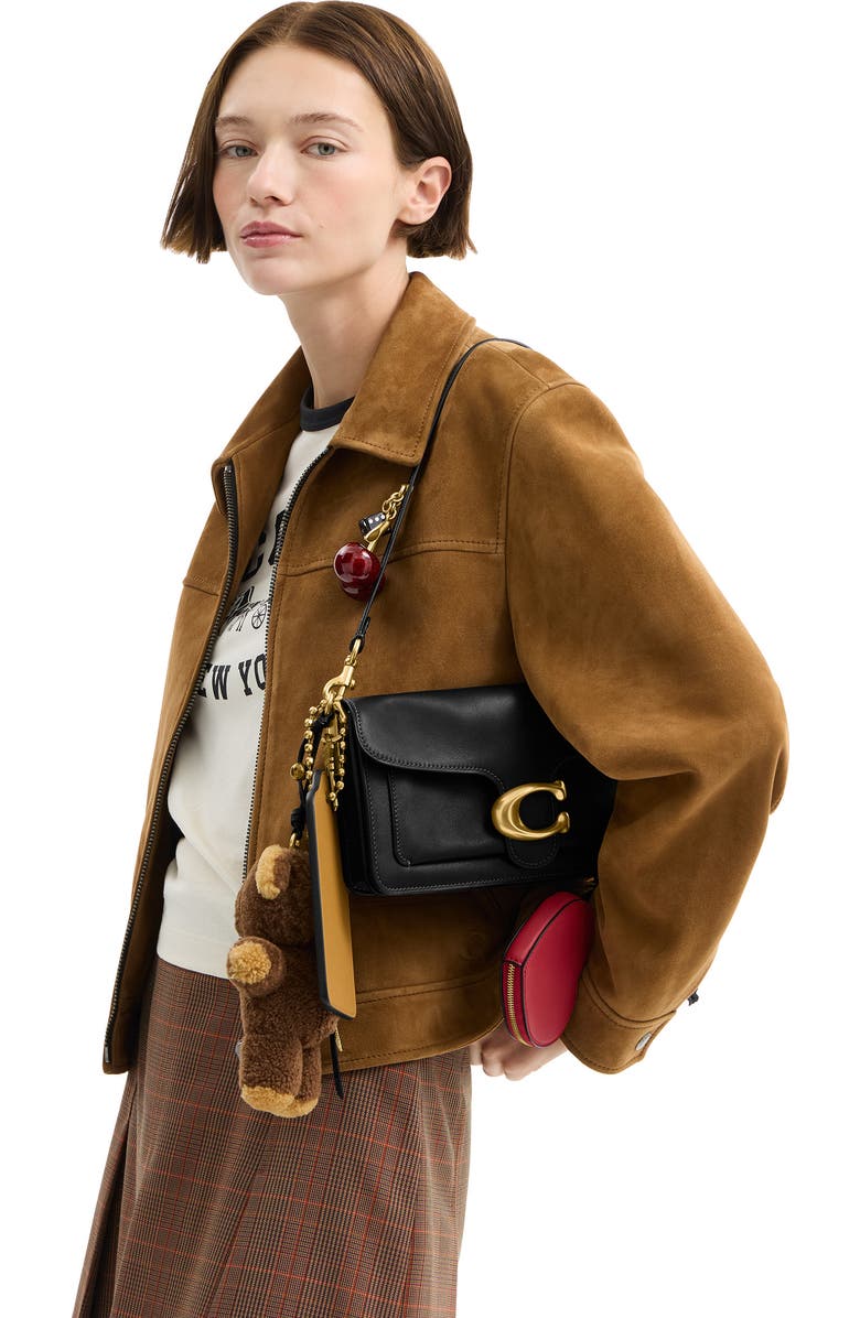 COACH Tabby 26 Leather Shoulder Bag with Charms, Alternate, color, Black Multi