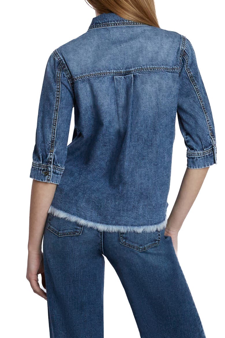 Everyday Fray Hem Denim Shirt, Alternate, color, REBECCA BLUE