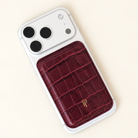 Croc Leather Magnetic Phone Wallet