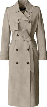 Mackage Gael Doubled Breasted Suede Trench Coat