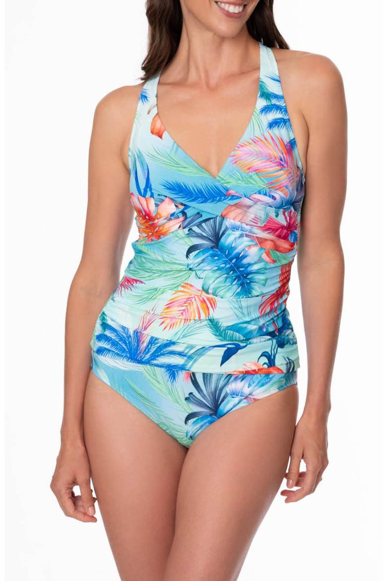 Louise Wrap Tankini Top, Main, color, COBALT