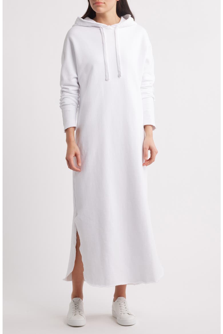 James Long Sleeve Hoodie Dress, Main, color, WHITE