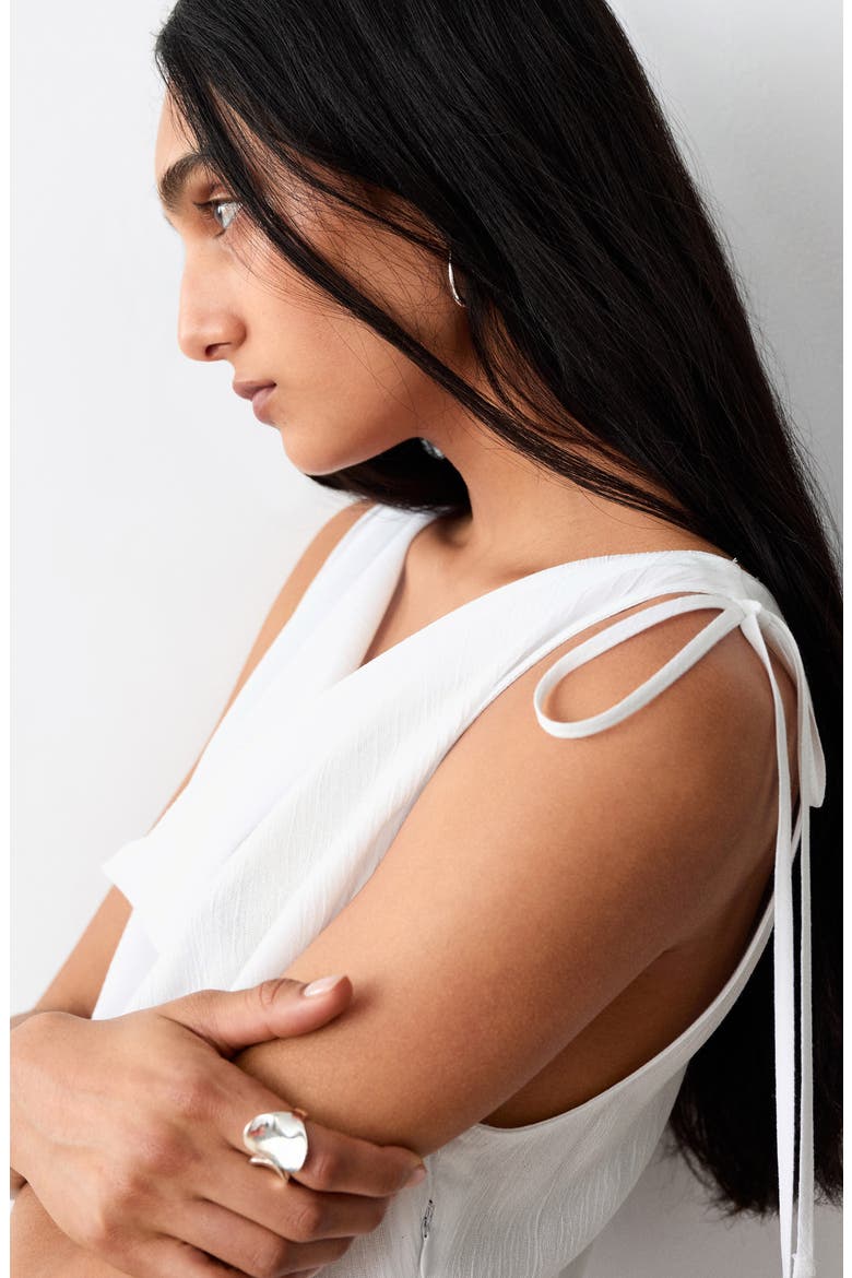 Draped Fluid Dress, Alternate, color, OFF WHITE