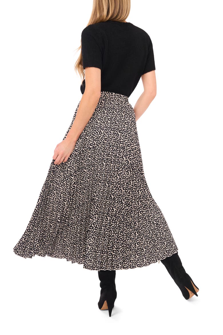 Floral Dot Pleated Skirt, Alternate, color, BIRCH