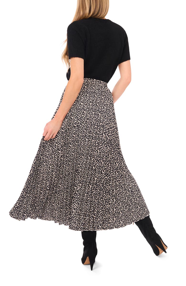 Halogen<sup>®</sup> Floral Dot Pleated Skirt, Alternate, color, Birch