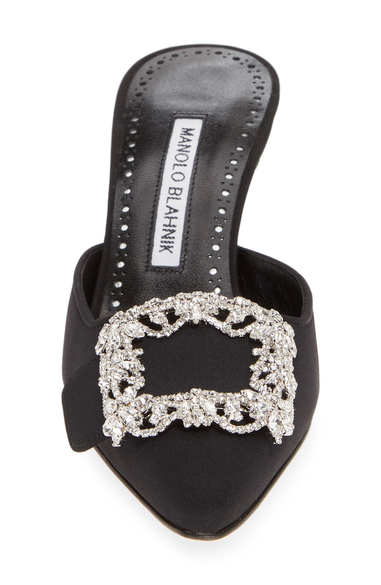 Manolo Blahnik Maysale Buckle Pointed Toe Mule, Alternate, color, 