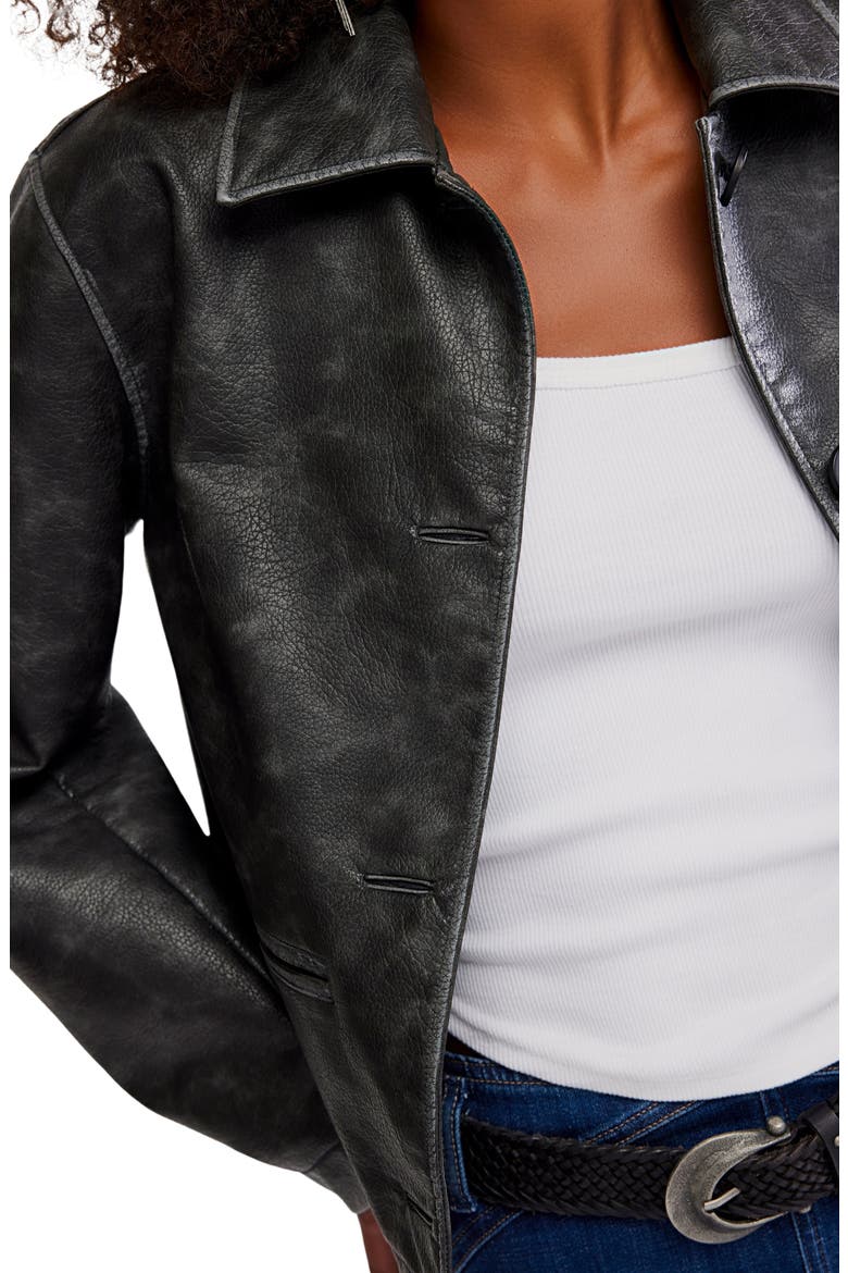 Hera Faux Leather Jacket, Alternate, color, BLACK