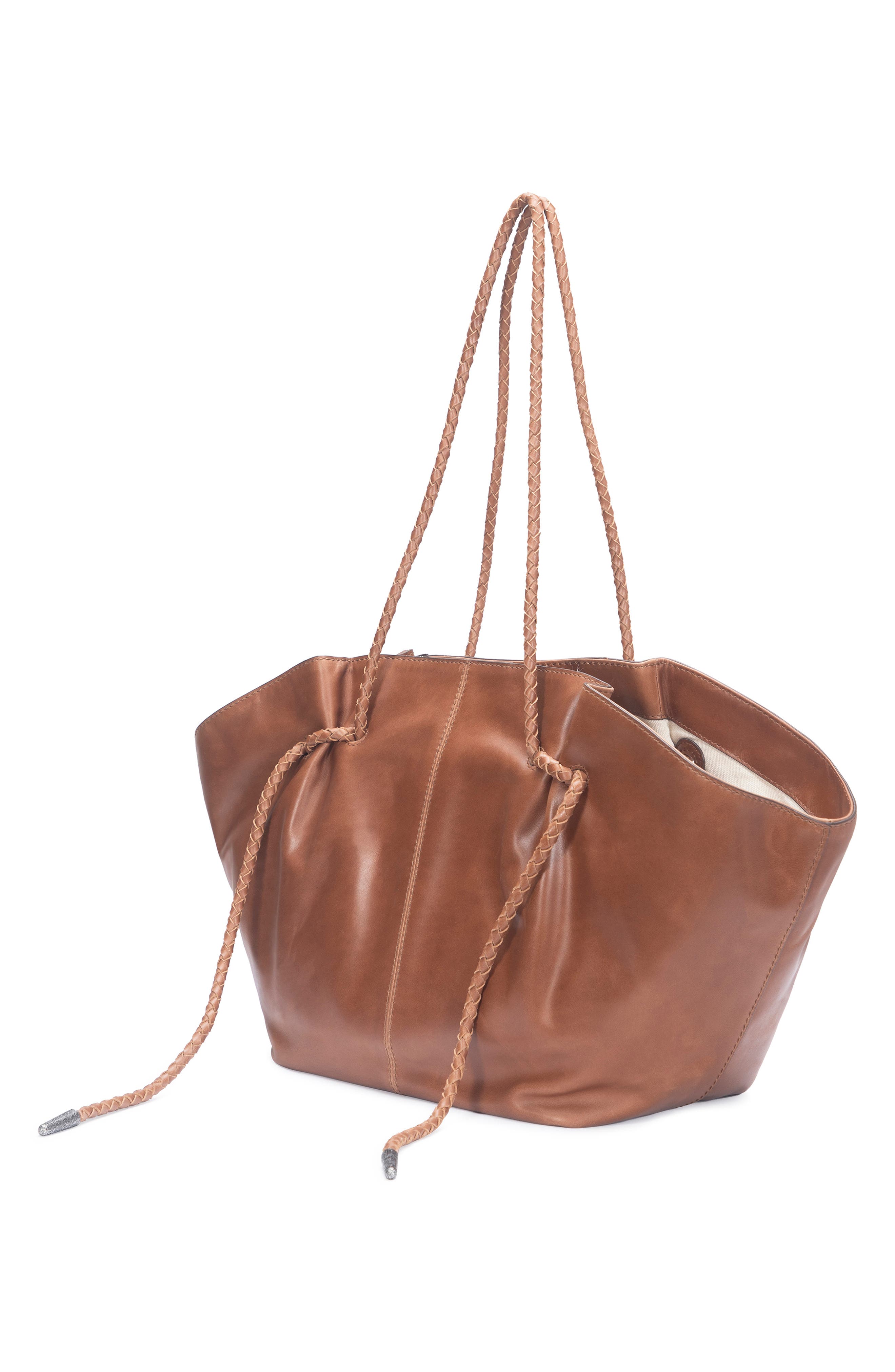 Frye Caroline Leather Shopper, Alternate, color, Cognac
