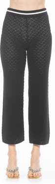 Alexia Admor Kora Cropped Open Stitch Knit Pants