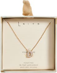 Leith Cubic Zirconia Initial Pendant Necklace