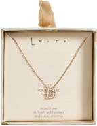 Leith Cubic Zirconia Initial Pendant Necklace