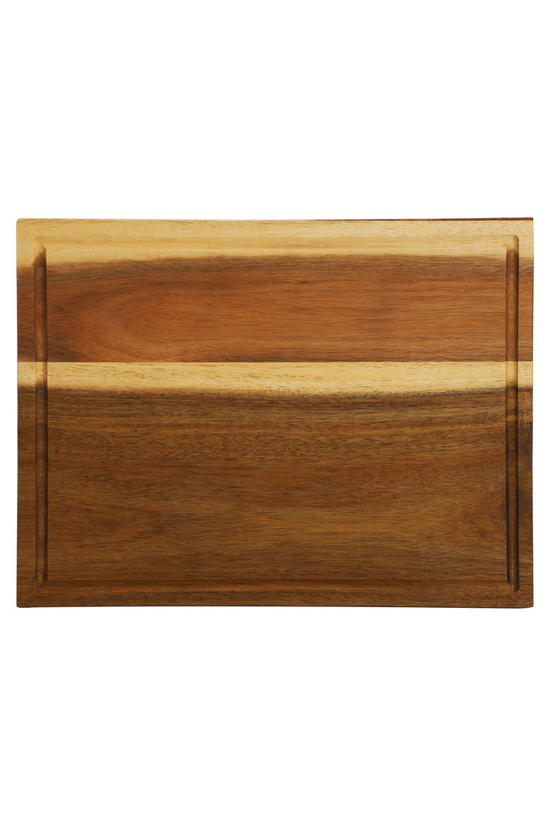15.5 x 12 Inch Acacia Wood 1.5 Inch Thick Carving and Cutting Serving Butcher Board with Juice Groove, Alternate, color, Acacia