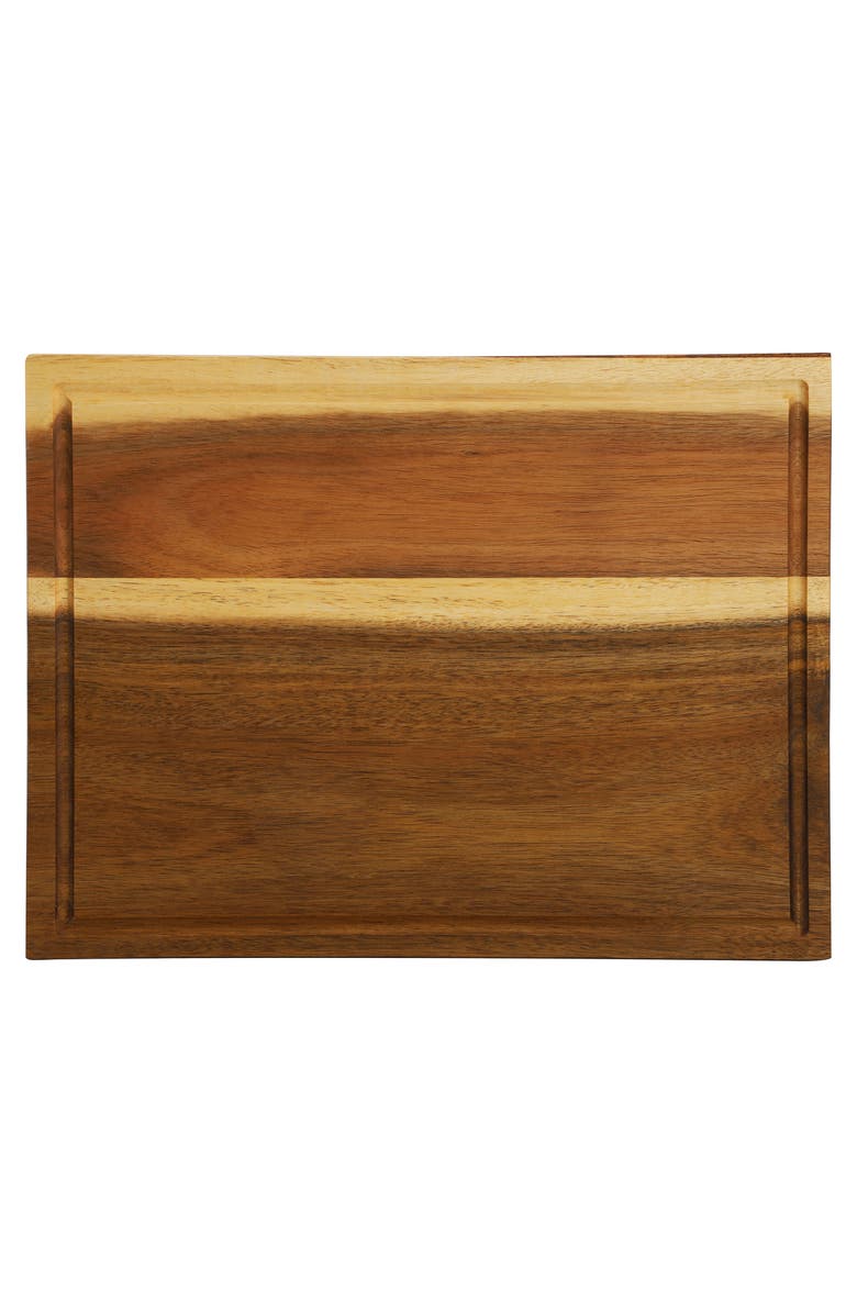Megachef 15.5 x 12 Inch Acacia Wood 1.5 Inch Thick Carving and Cutting Serving Butcher Board with Juice Groove, Alternate, color, Acacia