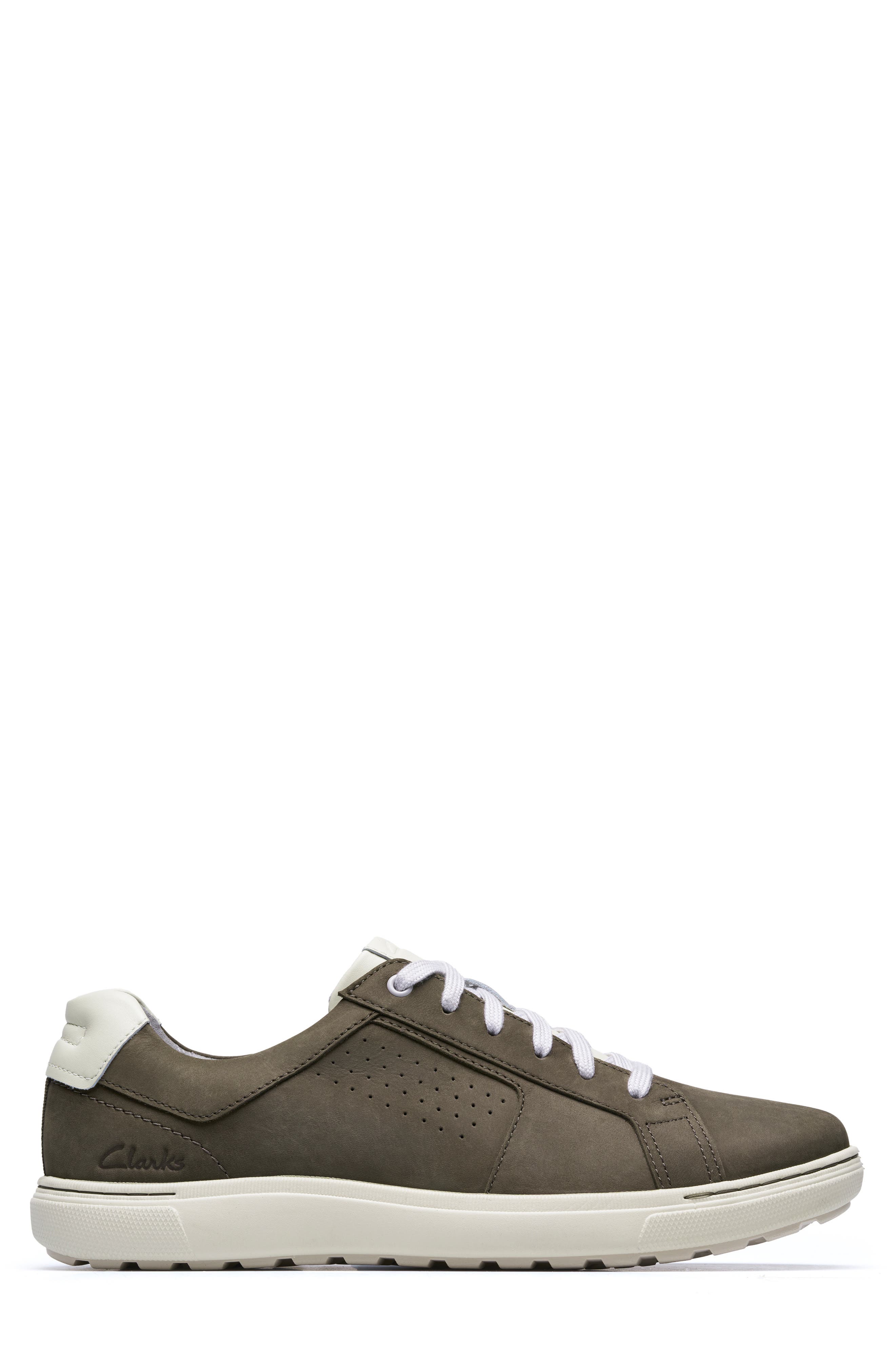 Clarks<sup>®</sup> Mapstone Tie Sneaker, Alternate, color, Olive Nubuck