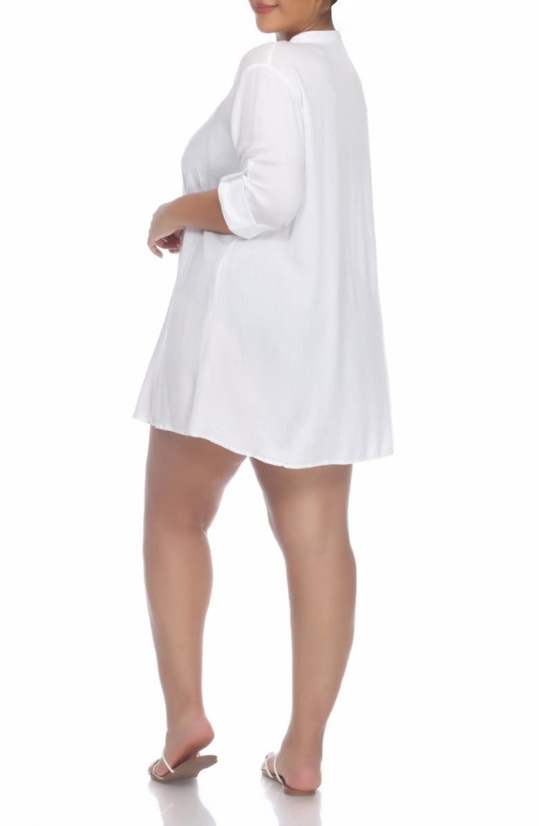 BOHO ME Crochet Trim Cover-Up Dress, Alternate, color, White