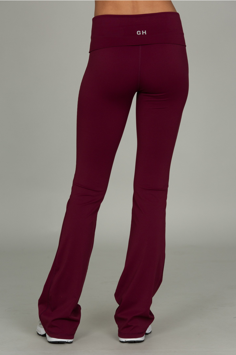 Essential Foldover Flare Pant, Alternate, color, Merlot