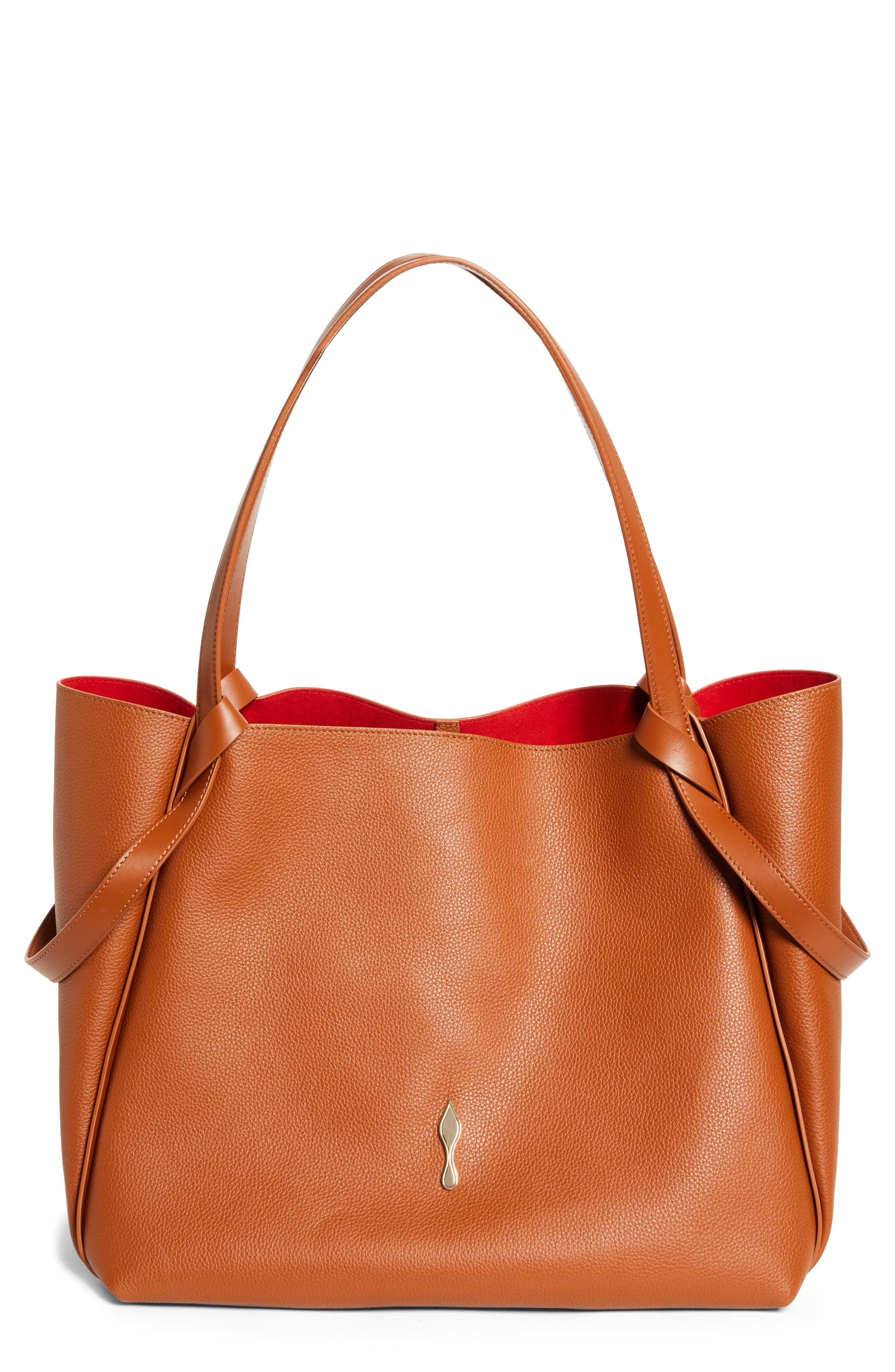 Christian Louboutin Large Bettina Leather Tote, Main, color, Bg71 Cuoio
