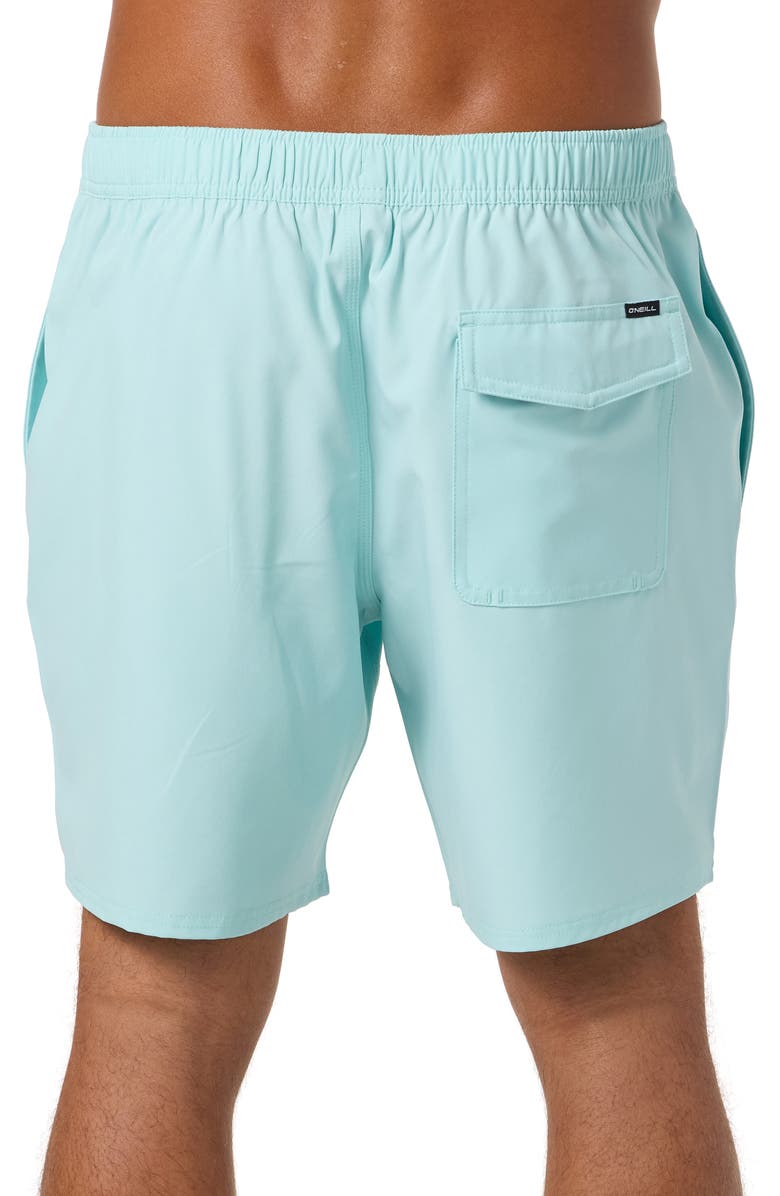 O'Neill Lennox Hermosa Solid Volley Swim Trunks, Alternate, color, Canal Blue
