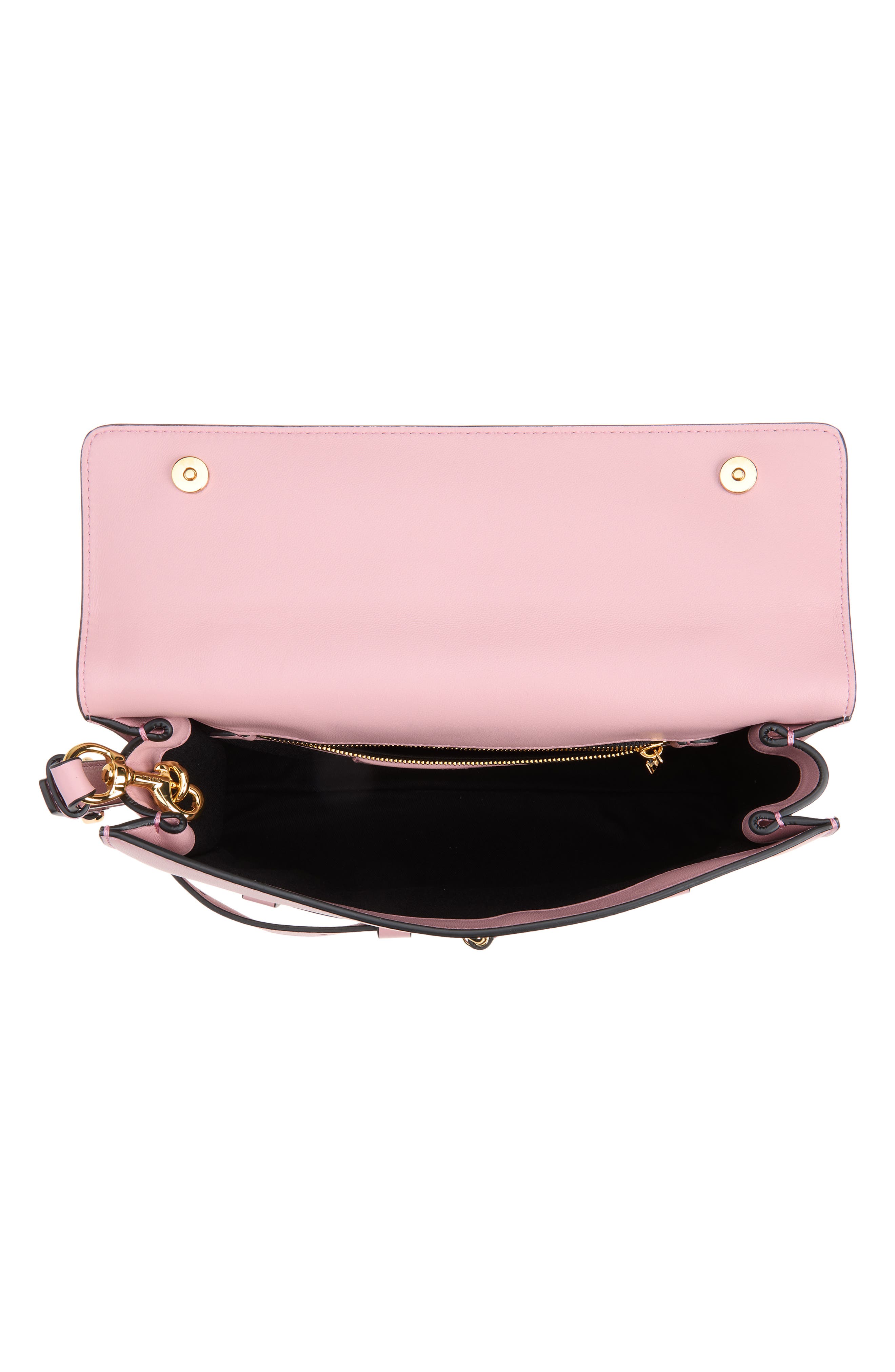 Tie Me Soft Leather Clutch, Alternate, color, PINK
