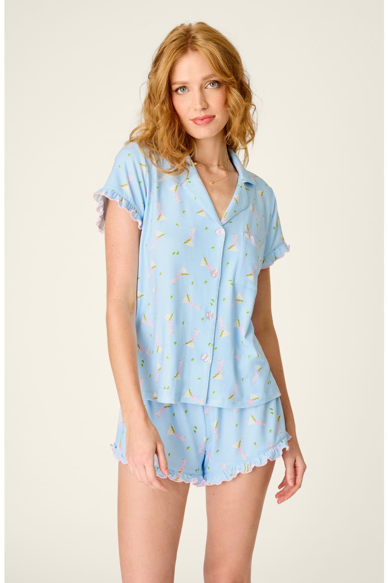 Olive You Short Pajamas, Alternate, color, BREEZE