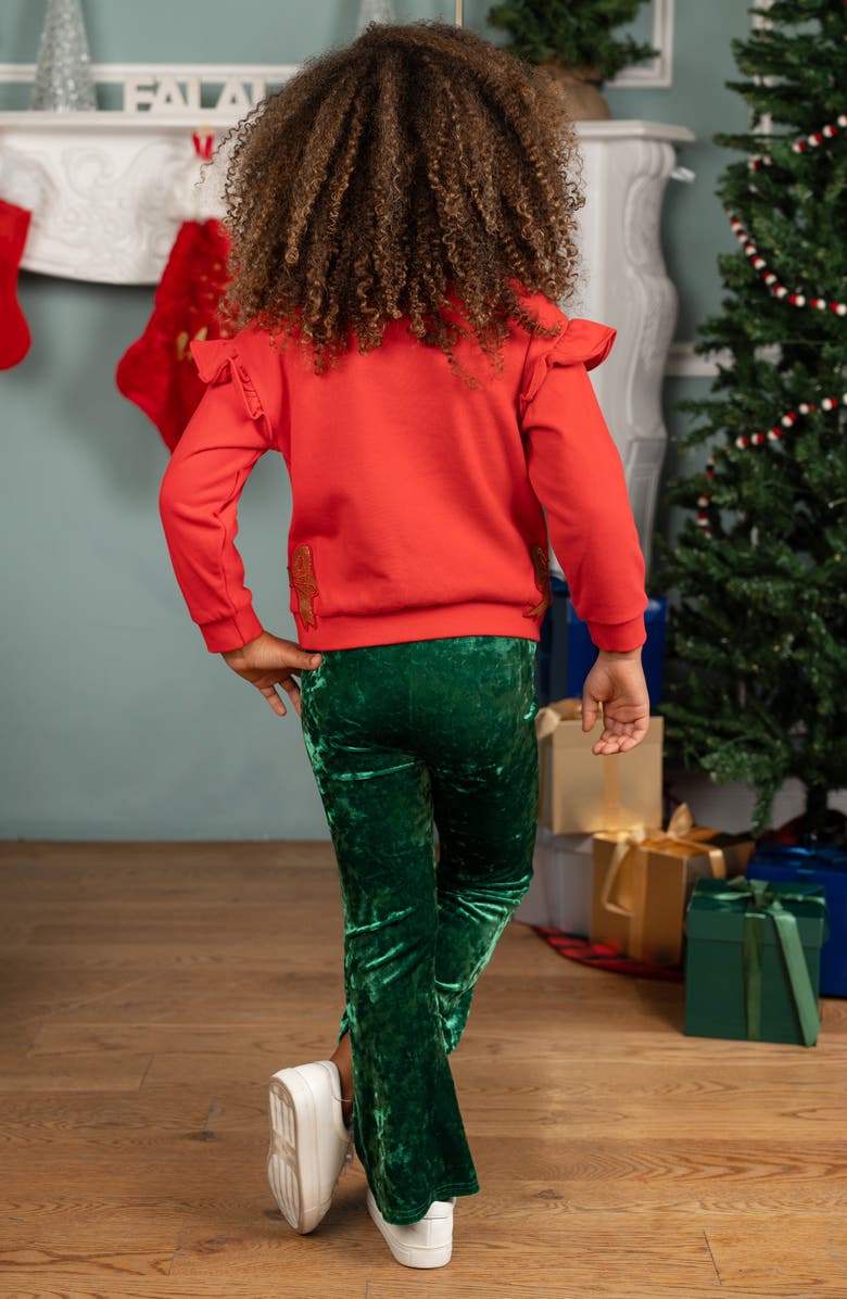 Rare Editions Kids' Holly Jolly Sweater & Flared Leggings Set, Alternate, color, Red