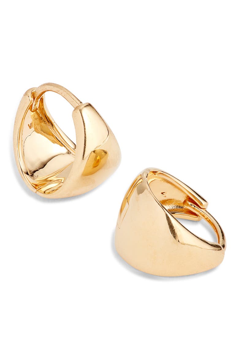 Tapered Huggie Hoop Earrings, Alternate, color, 18CT GOLD VERMEIL
