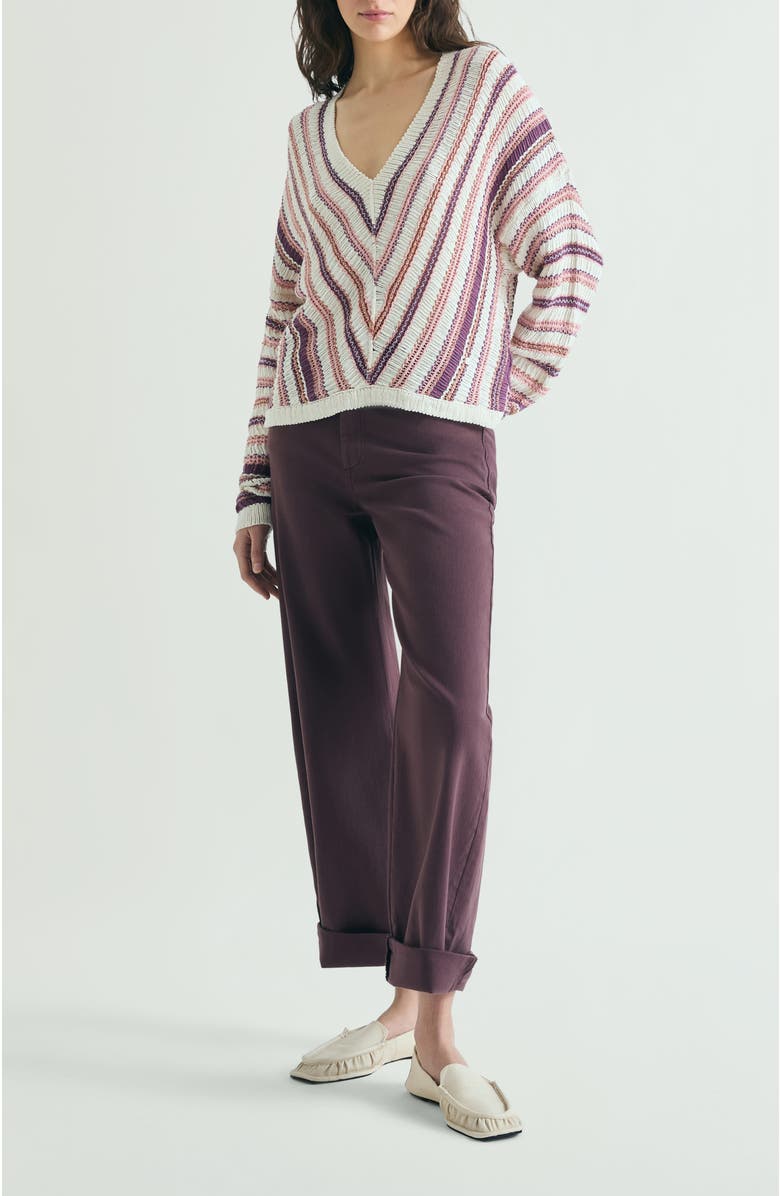 Scalpers Multicolored Striped Sweater, Alternate, color, Ecrumulticolor