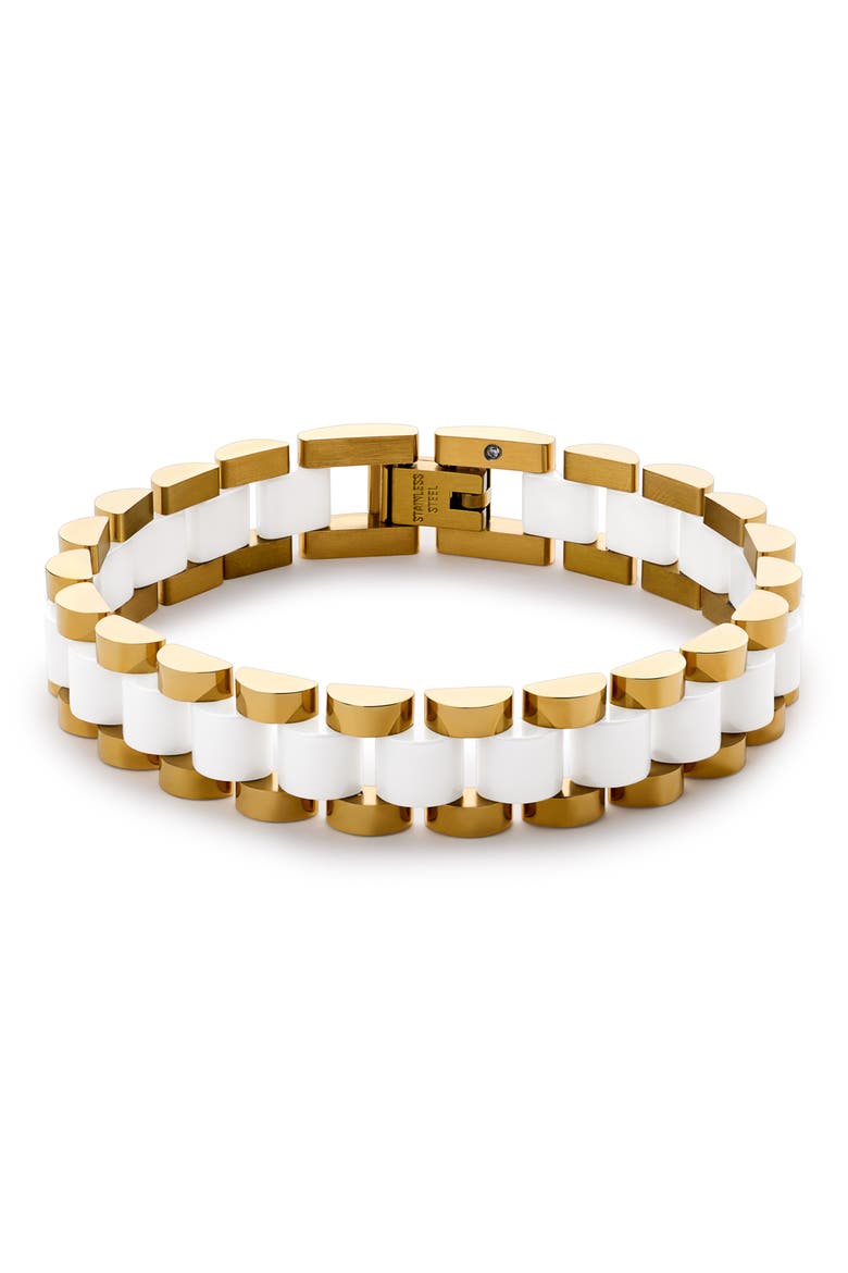 Ora Ceramic Bracelet, Main, color, GOLD / WHITE