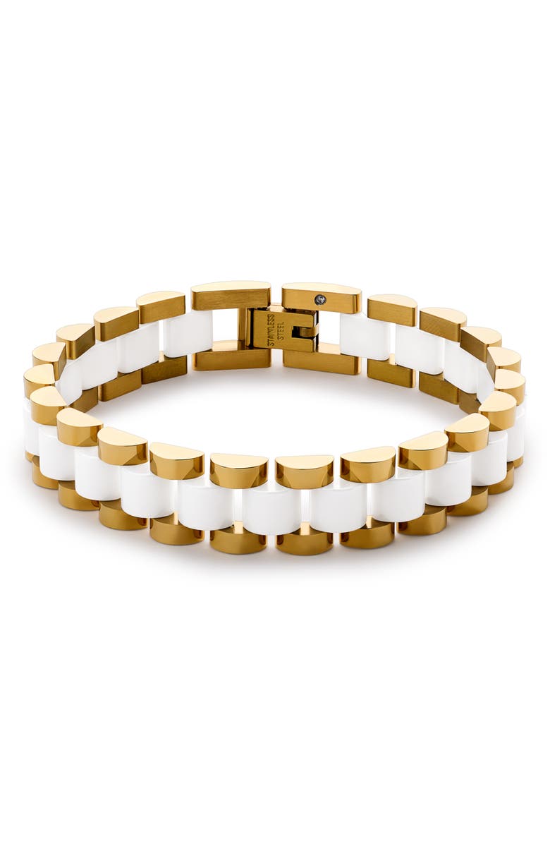 Ana Luisa Ora Ceramic Bracelet, Main, color, Gold / White