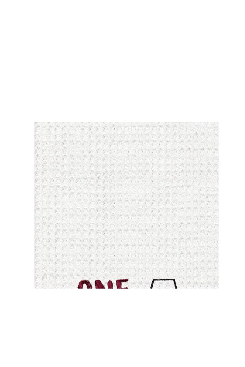 "One Wine Two Wine Three Wine" Waffle Weave Dishtowel, Alternate, color, White