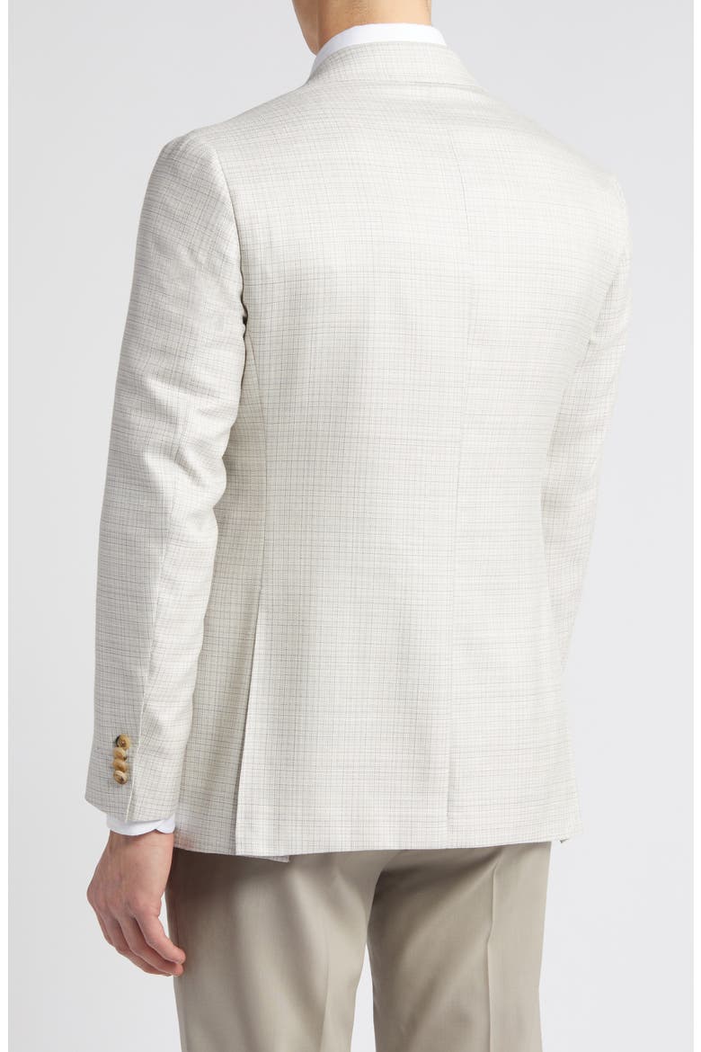Kei Trim Fit Microcheck Wool & Silk Blend Sport Coat, Alternate, color, WHITE